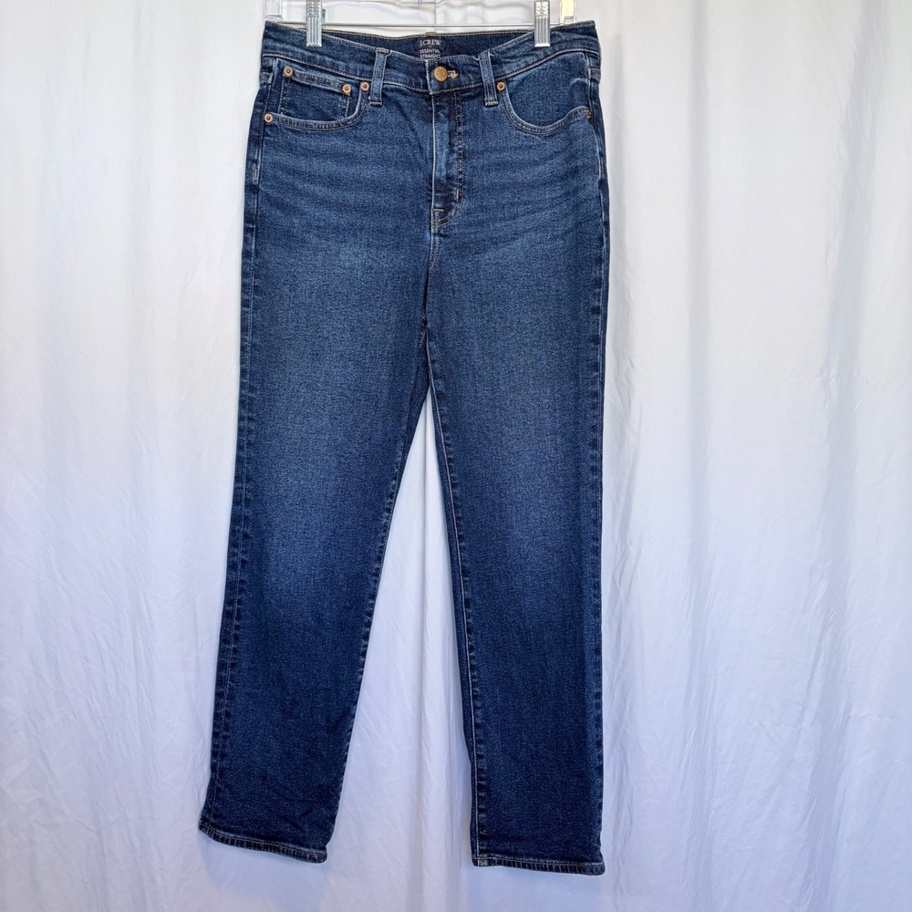 J.Crew Jeans Re-Imagined Straight Leg Blue Dark Wash Stretch Denim‎ 28